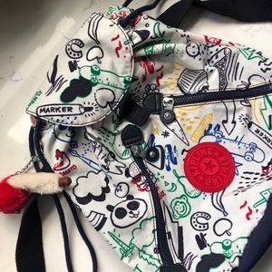 Kipling Bustling Backpack in Doodle Print